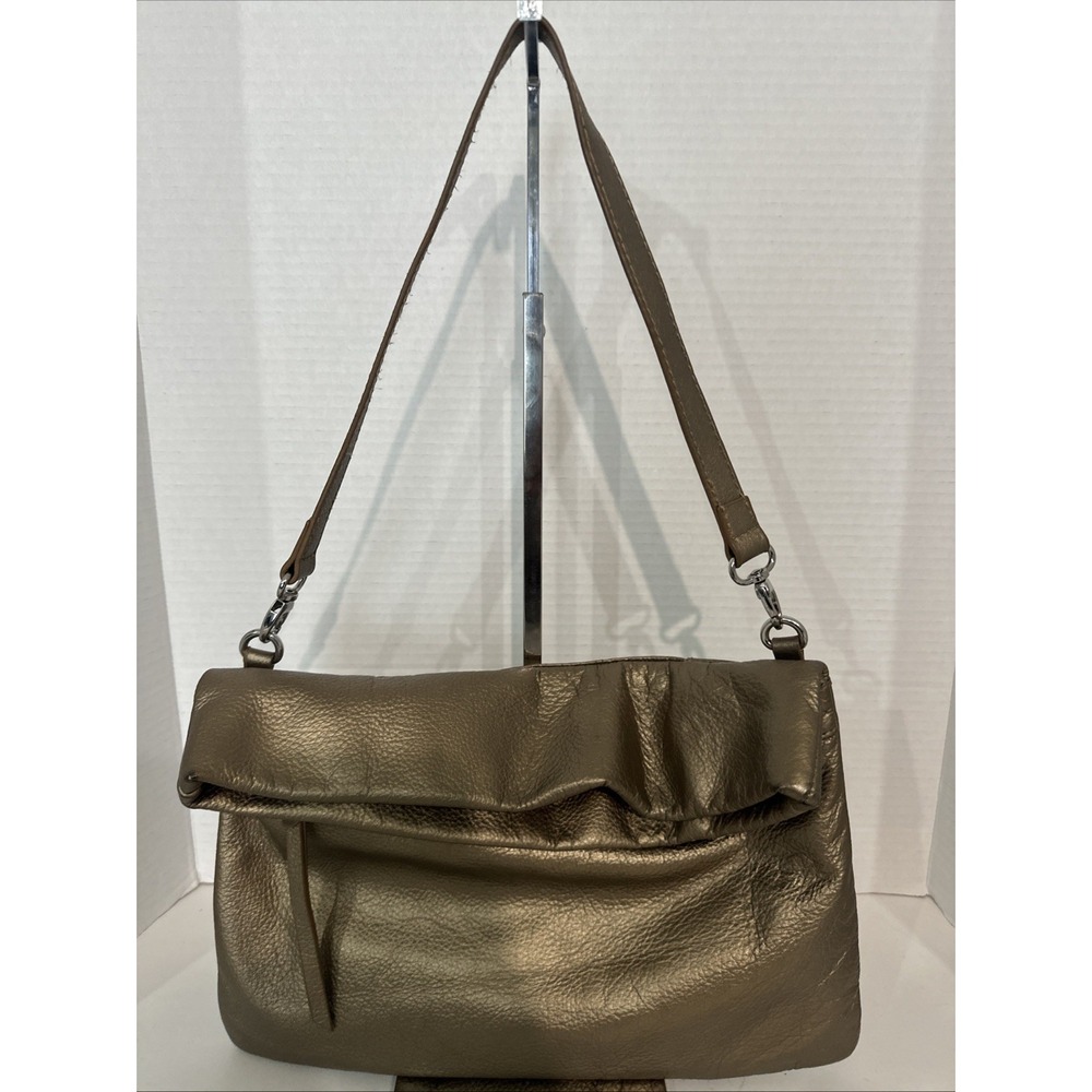 Kate Landry Gold Leather Convertible Bag/Clutch